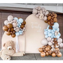 Eğlence Marketi Retro Taş Duman Makaron Mavi ve Karamel Balon Zinciri 100 Adet