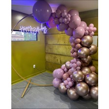 Eğlence Marketi Krom Rose Gold ve Toz Pembe Balon Zinciri 100 Adet