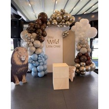 Eğlence Marketi Krom Beyaz Altın Çikolata Kahve Duman Fırtına Mavisi ve Beyaz Balon Zinciri 100 Adet