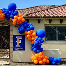 Eğlence Marketi Pastel Turuncu Koyu Mavi Balon Zinciri 100 Adet