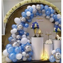 Eğlence Marketi Krom Gri Mavi Tonlarda Balon Zincir
