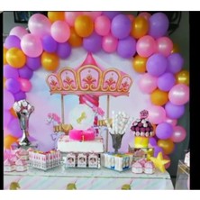 Eğlence Marketi Pastel Lila Metalik Pembe Gold Balon Konsept Balon Zincir