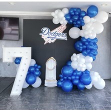Eğlence Marketi Mavi Beyaz Balon Konsept Zinciri