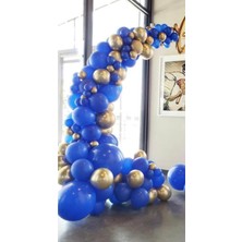 Eğlence Marketi Krom Beyaz Altın ve Pastel Mavi Balon ZINCIRI100 Adet