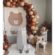 Eğlence Marketi Krom Gold Pastel Karamel Somon Beyaz Balon Konsept Balon Zinciri