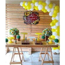 Eğlence Marketi Papatya Temalı Sarı Beyaz Balon Set 100 Adet