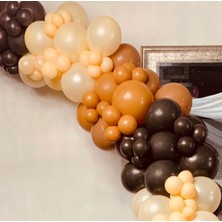 Eğlence Marketi Pastel Çikolata Kahve Karamel ve Somon Balon Zinciri 100 Adet