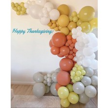 Eğlence Marketi Pastel Turuncu Zeytin Zerdeçal Taş ve Beyaz Balon Zinciri 100 Adet