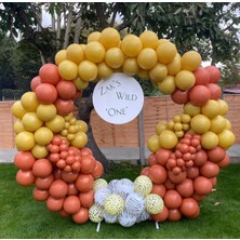 Eğlence Marketi Pastel Turuncu ve Zerdeçal Balon Zinciri 100 Adet