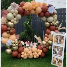 Eğlence Marketi Krom GoldTuruncu Somon ve Deniz Kumu Balon Zinciri 100 Adet