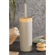 Flosoft Bambu Desenli Klozet Wc Fırçası Kahve