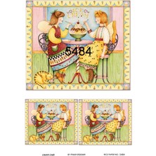 Lineart 5484 Ice Cream Dondurma Yiyen Kızlar Pastane Desen Pirinç Dekopaj 30X42