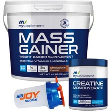 Bigjoy Sports Karbonhidrat Tozu Mass Gainer Çikolata Aromalı 5 Kg +Creatine Monohydrate 250 Gr 50 Servis+Shaker