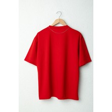 Wolters Outdoors Erkek Navy  Oversize Baskılı Pamuklu Bisiklet Yaka Kısa Kollu T-Shirt