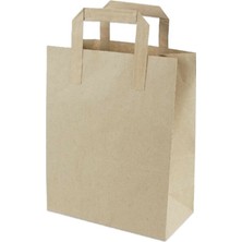 Yalova Ambalaj Kraft Çanta 28X30 - 25 Adet Flat Saplı
