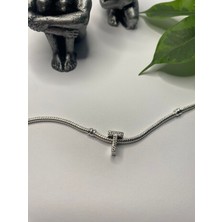 Ni Aksesuar Gümüş S925 Damgalı T Harfi Zirkon Taşlı Charm