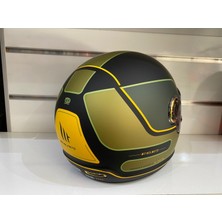 Mt Helmets Kask mt Jarama Baux B6 Mat Yeşil/sarı/siyah Cafe Racer