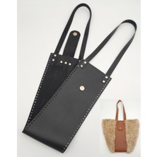 Angel Çanta Aksesuar Siyah Kova Model Çanta Deri Seti Light Gold Metal