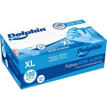 Dolphin Mavi Nitril Eldiven Pudrasız (Xl) 100LÜ Paket