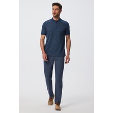 Lee Cooper Newbernard Erkek %100 Pamuk Polo Yaka T-Shirt İndigo