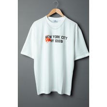 Wolters Outdoors Erkek Newyork  Oversize Baskılı Pamuklu Bisiklet Yaka Kısa Kollu T-Shirt