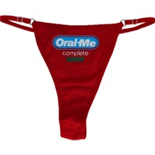 Ebsem - Oral Me Baskılı Pamuk Ayarlanabilir G-String, Tanga, Kadın Iç Çamaşırı