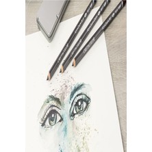 Glance Cretacolor 6'lı Aquarell Sulandırılabilir Fırçalı Karakalem Eskiz Dereceli Çizim Kalemi Seti