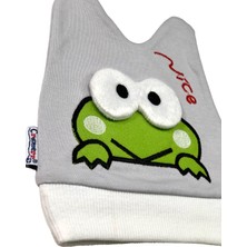 Cramerr Baby Penye Kurbağa Nakışlı Bebek Çocuk Bere