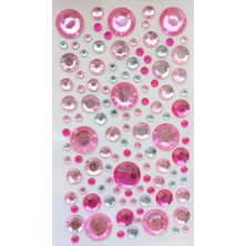 Giraffe Sticker Pembe Yuvarlak Yapışkanlı Saç , Yüz ve Tırnak Taşı Parlak