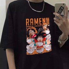 Touz Moda Anime Poster Baskılı Siyah Oversize T-Shirt