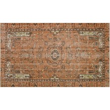 Sempati Halı Etnik Desenli Doğal Yün Kahverengi Halı 156×268 cm 9891