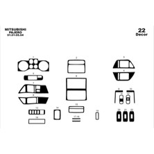 meriç cockpit design Meriç® Mitsubishi Pajero Ön Torpido Kaplama Maun 22 Parça 2001-2004