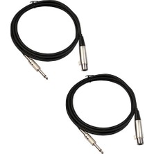 Runto 2x Xlr Dişi Soketi 6.35MM 1/4 "mikrofon Amplifikatörü Için Mono Erkek Jack Kordonu 1m (Yurt Dışından)