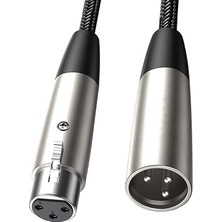 Runto Xlr Mikrofon Kablosu Uzatma Kablosu Naylon Örgülü Mikrofon Için Esnek 1m (Yurt Dışından)