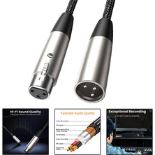Runto Xlr Mikrofon Kablosu Uzatma Kablosu Naylon Örgülü Mikrofon Için Esnek 1m (Yurt Dışından)