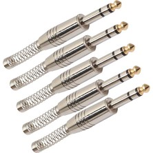 Runto 5pcs Metal Mikroofon Elektro Gitar Kablosu 1/4inch Trs Stereo Adaptörler (Yurt Dışından)