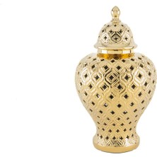 Mikasa Moor Gold Küp Kapaklı Vazo 26X45CM