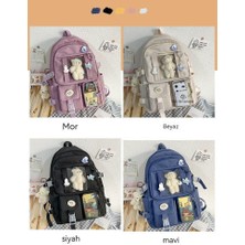 Semgears Lise Kız Sırt Çantası Okul Çantaları Kızlar Multipockets Kawaii Sırt Çantası ile 2 Ayı Bebek Genç Için (Yurt Dışından)