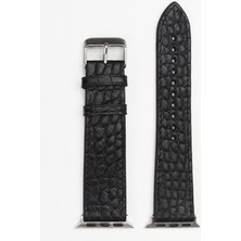 Wrapsol Apple Watch Kordon Siyah Croccodile  38-40-41 mm Uyumlu