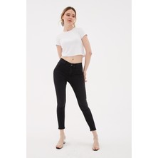 Fashion Friends Streç Pamuklu Yüksek Bel Skinny Fit Jeans Bayan Kot Pantolon 23Y0693K1