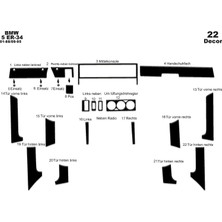 meriç cockpit design Meriç® Bmw 5 E34 Ön Torpido Kaplama Maun 22 Parça 1988-1995