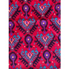 Stelo de Maro Ikat Desenli  Pamuk Kaftan/plaj Elbisesi Mercan (Standart Beden)