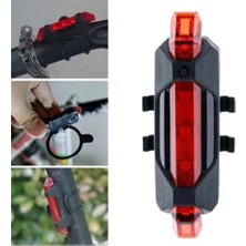 Evden Çarşı USB Şarj Edilebilir Parlak Bisiklet LED Lamba Su Geçirmez Güvenlik Uyarı Arka Lamba Işığı