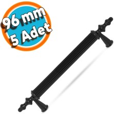 Nzb Çekmece Mutfak Dolap Kapak Kulpu Kulbu 96 mm Siyah Sert Plastik Kulp (5 Adet)