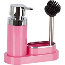 Es Dekor Prmnv Polen Mutfak Seti Pembe Sıvı Sabunluk Fırça