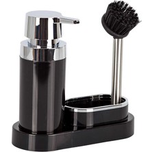 Es Dekor Prmnv Polen Mutfak Seti Siyah Sıvı Sabunluk Fırça