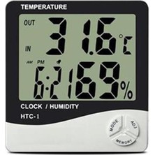 Evden Çarşı Bebek Odası Masaüstü Dijital Termometre Nem Ölçer Higrometre Saat