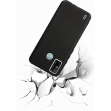 Kzy Tecno Spark 6 Go ile Uyumlu Kapak Mat Siyah Yumuşak Silikon Kılıf