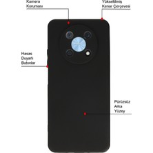 Kzy Huawei Nova Y90 ile Uyumlu Kapak Kamera Korumalı Mat Siyah Yumuşak Silikon Kılıf