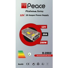 Peace B2882 220 Volt 12 Volt 20 Amper Metal Kasa Adaptör
